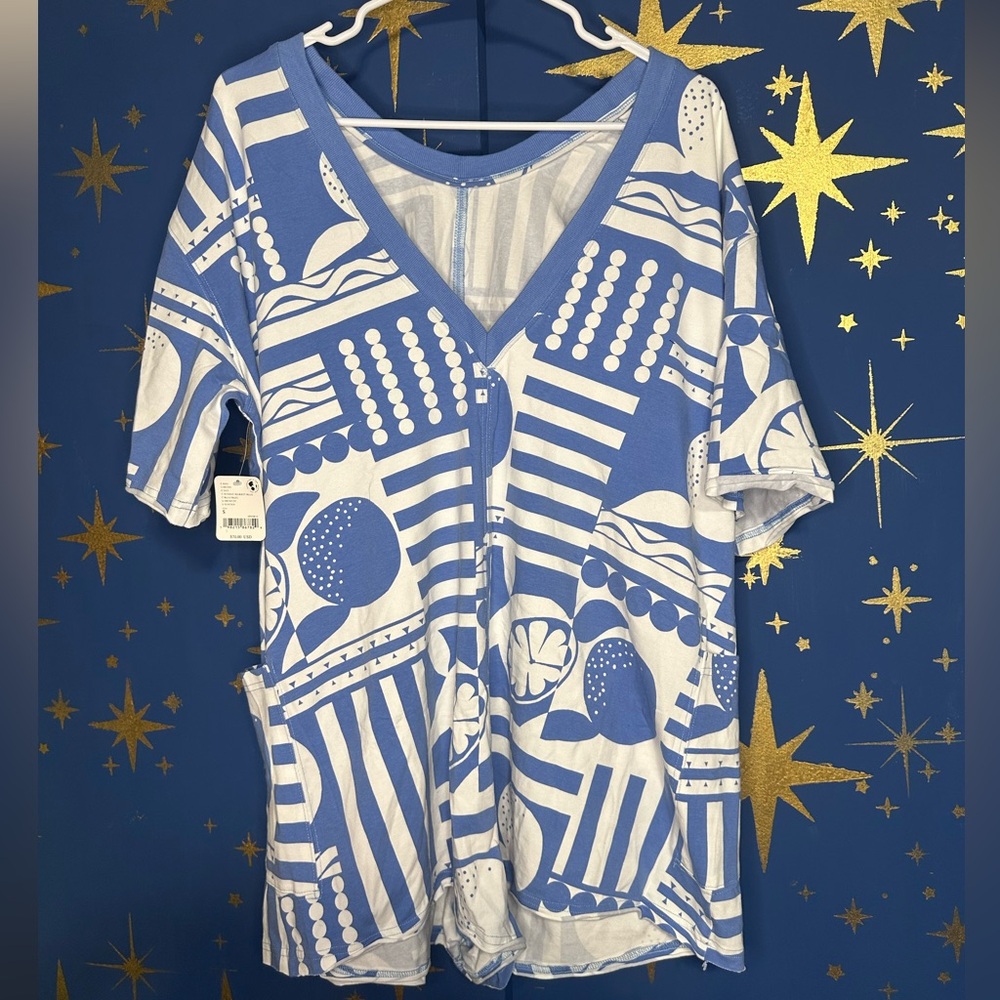 NWT FP Movement by Free People Printed Graphic Hot Shot Tee Shirt Romper S - Picture 5 of 8